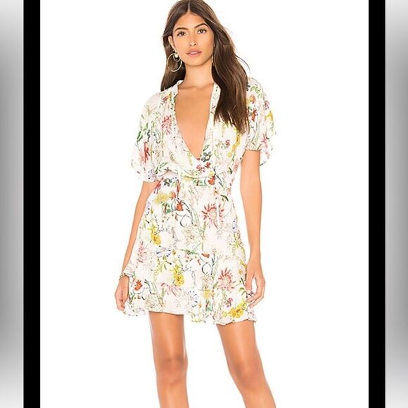 Revolve Parker Natalie Floral Silk Mini Dress | Size 8 - Picture 1 of 11